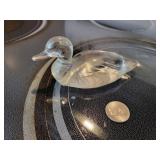 Glass duck paper weight