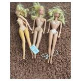 Lot of 3 Vintage Barbie Dolls