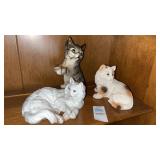 3 Cat Figurines