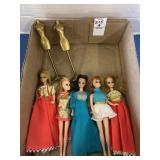 5 Topper Dawn dolls from the early 1970s 6.5 in