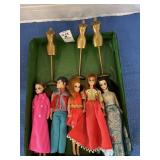 5 Topper Dawn dolls from the early 1970s 6.5 in