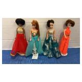 4 Topper Dawn dolls from the early 1970s 6.5 in