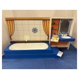 Vintage Dollhouse Bathroom Set