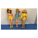 3 Vintage Mattel Dolls 9 in
