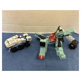 2 Transformers figures & Wooden Truck