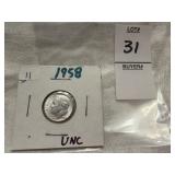 1958 Roosevelt Dime (flip)