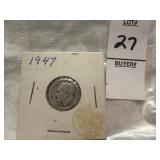 1947 Roosevelt Dime (flip)