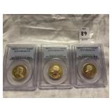 3 2007-S Sacagawea Dollars PCGS PR69