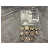 11 1964 Roosevelt Dimes (tube)