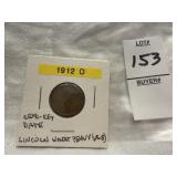 1912-D Lincoln Wheat Penny - Semi-Key