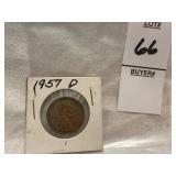 1957-D Lincoln wheat penny