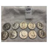 10 Kennedy Half Dollars