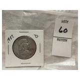 1957-D Franklin half dollar