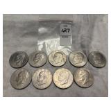 9 Bicentennial Eisenhower Dollars
