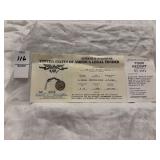 1938 Mercury Dime w/ Certificate