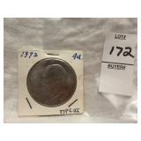 1972 Eisenhower Dollar Type III - AU