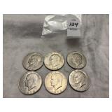 6 1972 Eisenhower Dollars - Type I