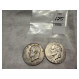 2 1974-P Eisenhower Dollars