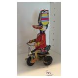 Vintage Schylling "Duck On Bike" wind-up tin toy