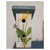Flower decor bird house 10" tall