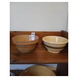 Pair of antique 5-1/2" pottery bowls as is