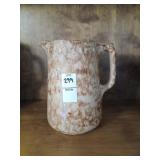Antique sponeware pitcher 7" tall