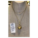 1928 jewelry co triple spinner locket necklace