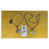 Monet crystal hearts on chain necklace & bracelet