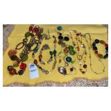 Ruby Rd bohemian necklace, bright glass necklaces