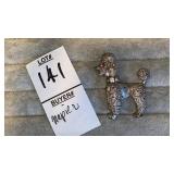 Napier articulated head Poodle pin w/ red