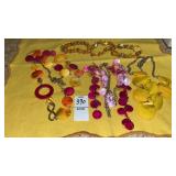 Pink & yellow shell necklaces bracelets