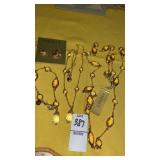 Monet yellow faceted crystal bead long & short
