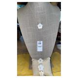 Napier mother of pearl flower w/ rhinestones