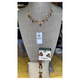 Napier dangle necklace w/ stretch bracelet & clip