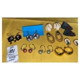 Vintage pierced earrings, Steelers, MG, pearls