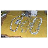 Monet & Liz Claiborne white necklaces & earrings.