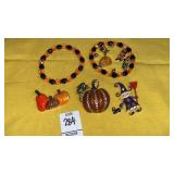 Napier enameled pumpkin pin & other Halloween