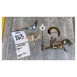 Monet: dragonfly, stick pin, silver & gold.