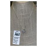 925 sterling & crystal leaf necklace