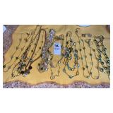 Monet shades of green necklaces bracelets ear