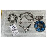 Beau sterling seagull pin & brooches, stick pin
