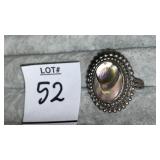 Adjustable vintage abalone ring
