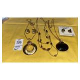 Monet: (2) semi precious necklaces & earrings,