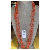 Kenneth Cole coral bead multi strand necklace
