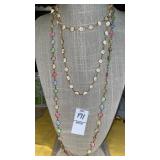(2) crystal bead single strand necklaces -