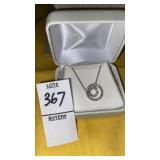 925 sterling crystal circle necklace