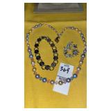 Pastel pearl choker necklace, Sarah Cov bracelet,