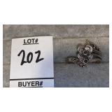 925 sterling Marcasite flower ring