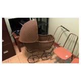 Vintage Wicker Baby Carriage Stroller