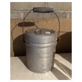 Vintage aluminum stackable lunch bucket with 2